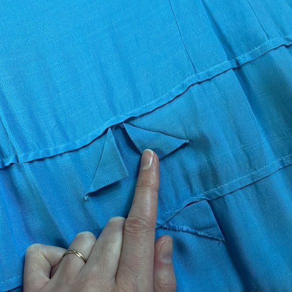 As-Is VTG 40s/50s Era Cornflower Blue Short Sleeve  Wiggle Dress Bow Like Detail - Picture 7 of 16